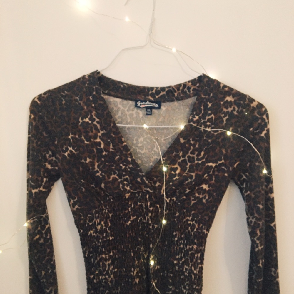 Freshman long sleeve cheetah print shirt